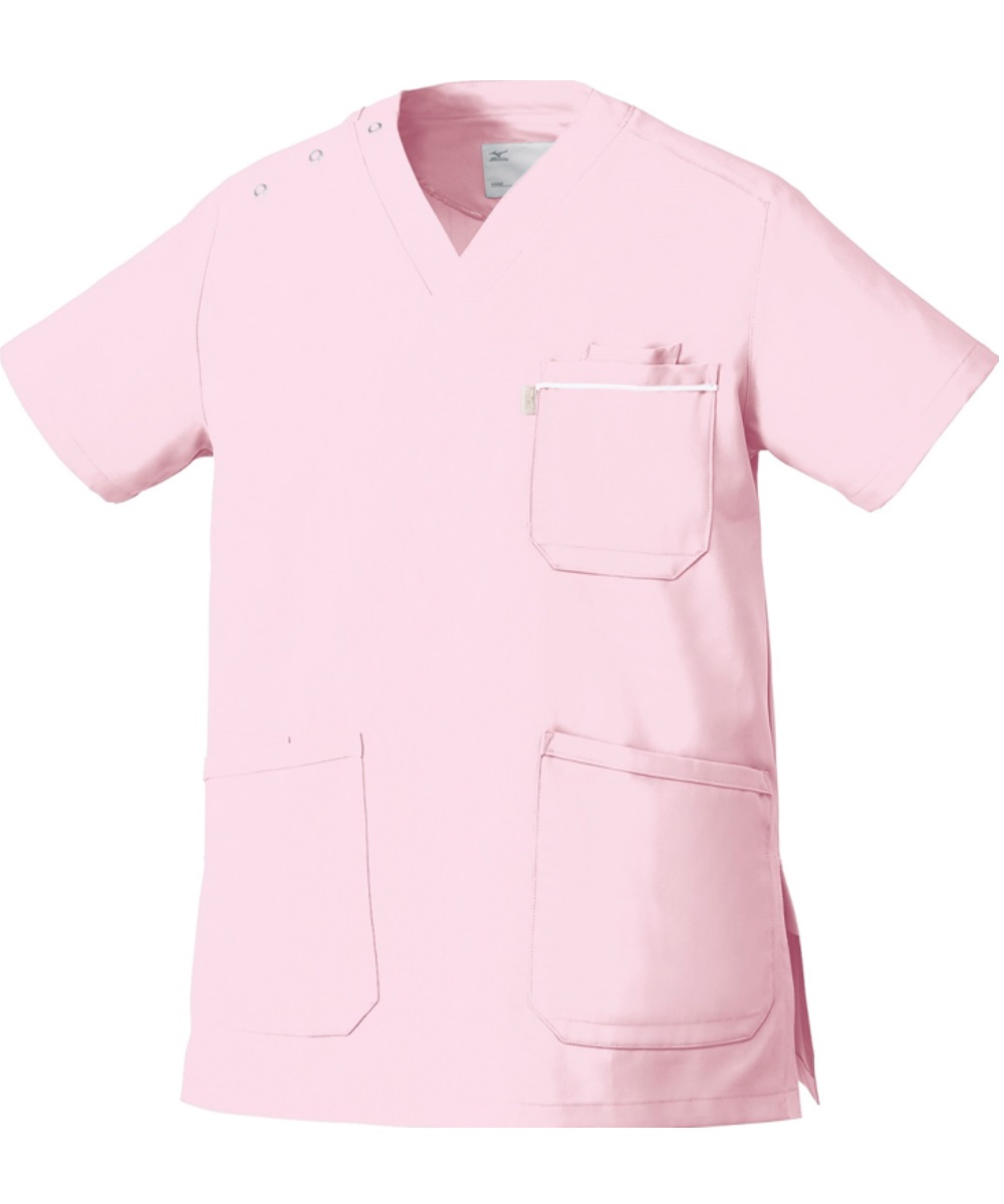 aore 医療スクラブ【未使用】カラー:ピンク 男女兼用プルオーバースクラブ[プリティピンク×ワイン]